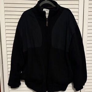 Orvis Black Full-Zip Knit Jacket with Panel Detail